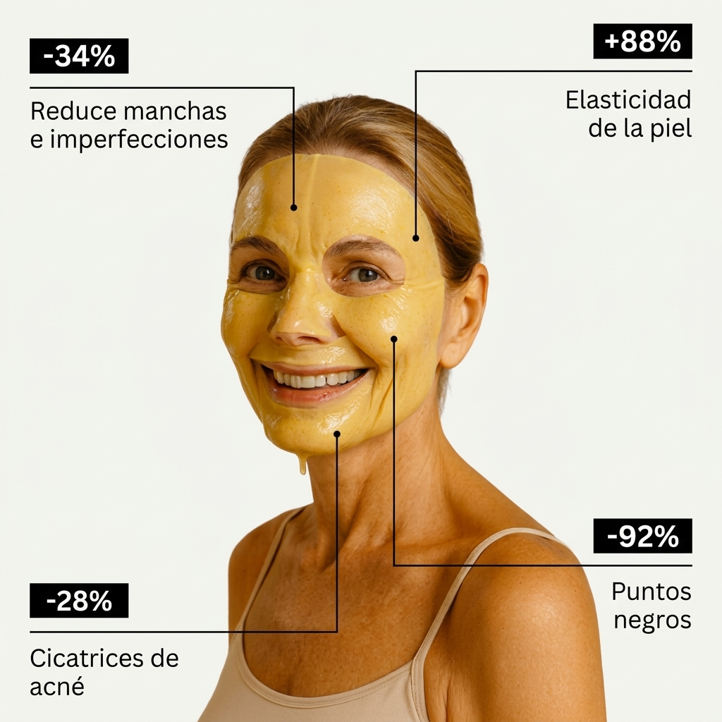 Ácido Kojic, Cúrcuma, Mascarilla de Colágeno