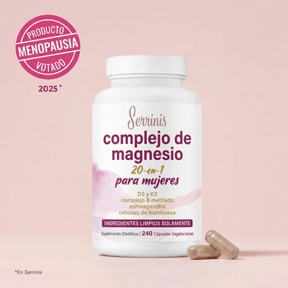 Complejo de Magnesio para Mujeres — Fórmula 20 en 1 Serrinis