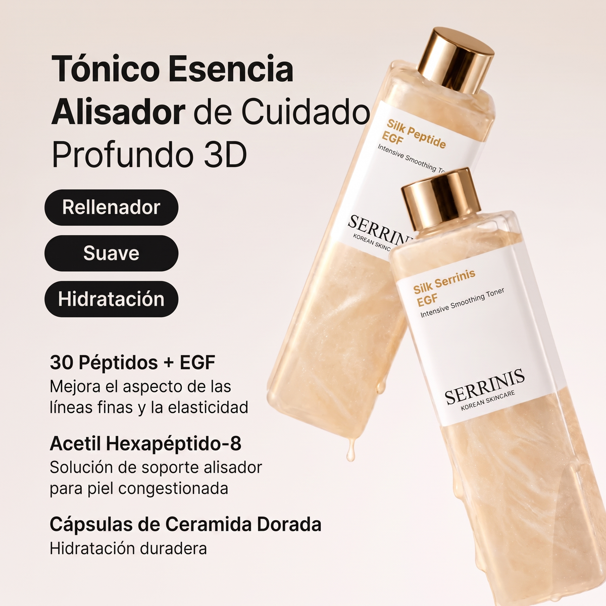 Tónico de Péptidos de Seda con EGF