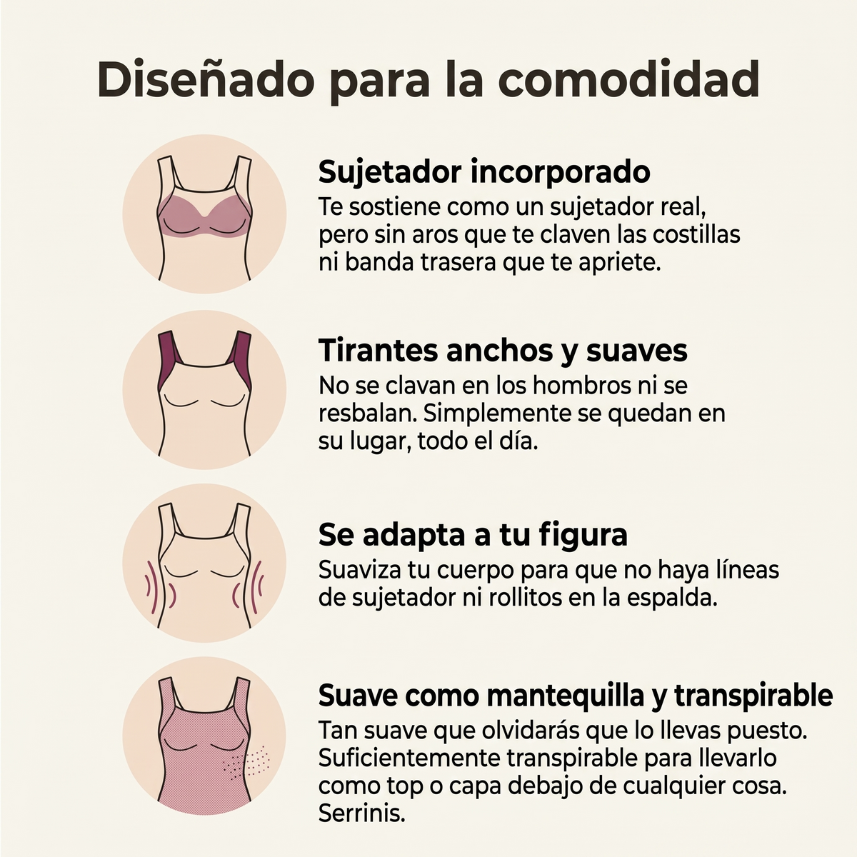 Tirante integrada para sujetador Comfort Shaper